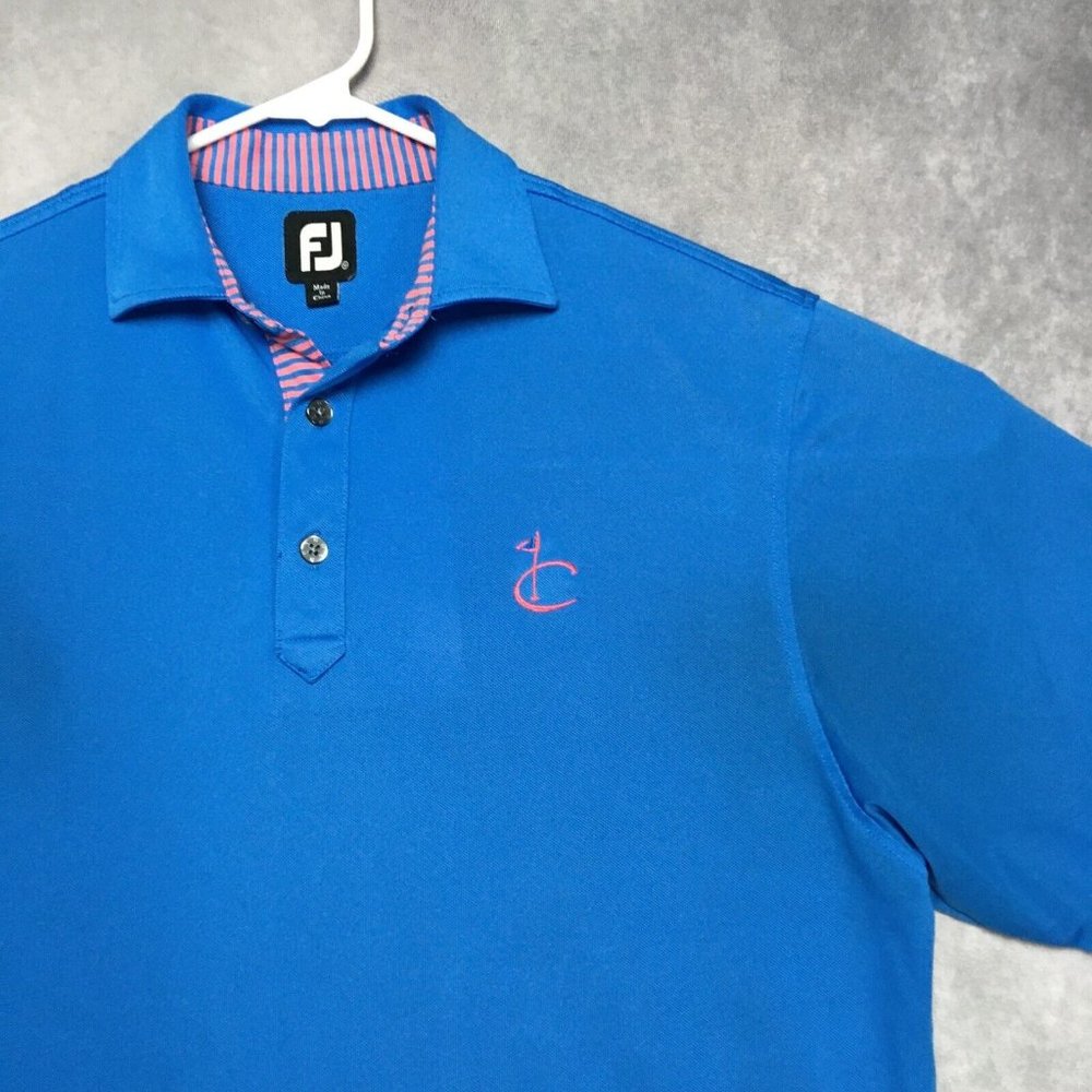 Footjoy Mens Golf Polo Shirt size Medium Short‎ Sleeve Collared Poly Stretch